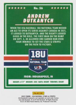 2022 Panini USA Baseball Stars & Stripes - Longevity (Retail Base) #56 Andrew Dutkanych Back