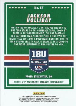 2022 Panini USA Baseball Stars & Stripes - Longevity (Retail Base) #57 Jackson Holliday Back