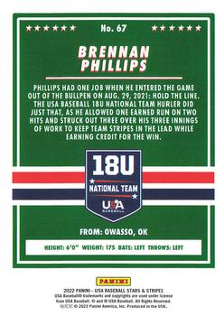 2022 Panini USA Baseball Stars & Stripes - Longevity (Retail Base) #67 Brennan Phillips Back