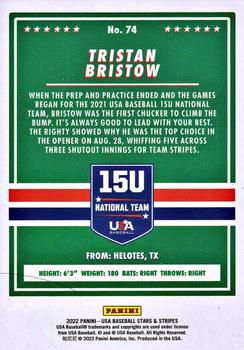 2022 Panini USA Baseball Stars & Stripes - Longevity (Retail Base) #74 Tristan Bristow Back