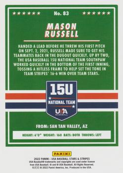 2022 Panini USA Baseball Stars & Stripes - Longevity (Retail Base) #83 Mason Russell Back