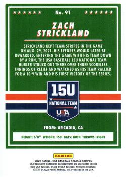 2022 Panini USA Baseball Stars & Stripes - Longevity (Retail Base) #91 Zach Strickland Back