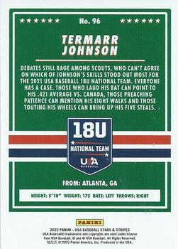 2022 Panini USA Baseball Stars & Stripes - Longevity (Retail Base) #96 Termarr Johnson Back