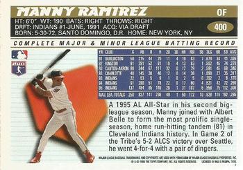 1996 Topps Team Topps Cleveland Indians #400 Manny Ramirez Back