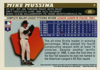1996 Topps Team Topps Baltimore Orioles #65 Mike Mussina Back