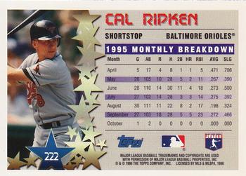 1996 Topps Team Topps Baltimore Orioles #222 Cal Ripken Back