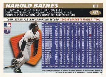 1996 Topps Team Topps Baltimore Orioles #357 Harold Baines Back