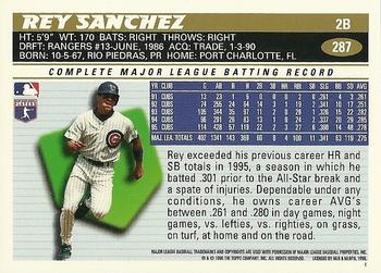 1996 Topps Team Topps Chicago Cubs #287 Rey Sanchez Back