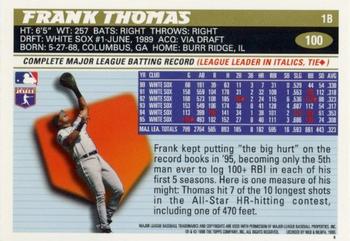 1996 Topps Team Topps Chicago White Sox #100 Frank Thomas Back
