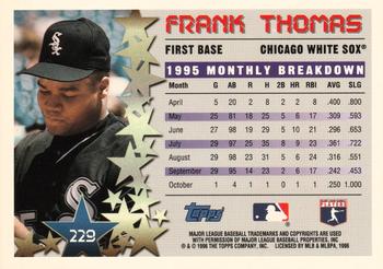 1996 Topps Team Topps Chicago White Sox #229 Frank Thomas Back