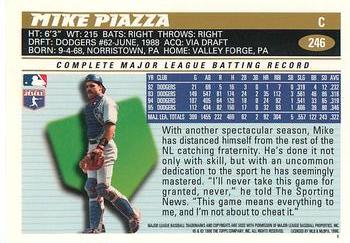 1996 Topps Team Topps Los Angeles Dodgers #246 Mike Piazza Back