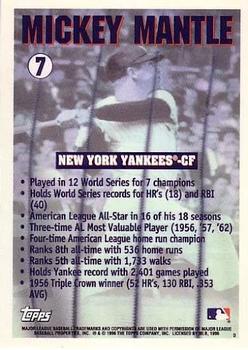 1996 Topps Team Topps New York Yankees #7 Mickey Mantle Back
