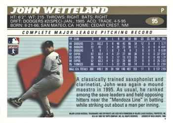 1996 Topps Team Topps New York Yankees #95 John Wetteland Back