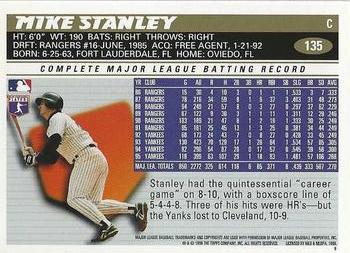 1996 Topps Team Topps New York Yankees #135 Mike Stanley Back