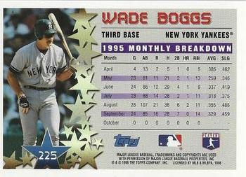 1996 Topps Team Topps New York Yankees #225 Wade Boggs Back