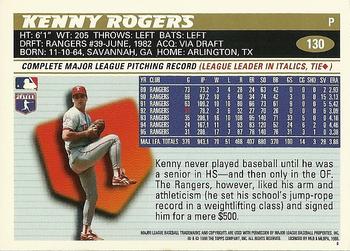 1996 Topps Team Topps Texas Rangers #130 Kenny Rogers Back