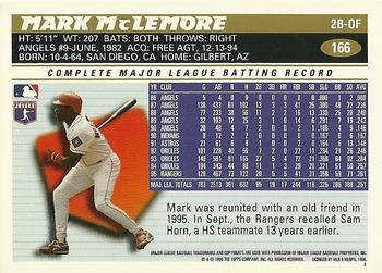 1996 Topps Team Topps Texas Rangers #166 Mark McLemore Back