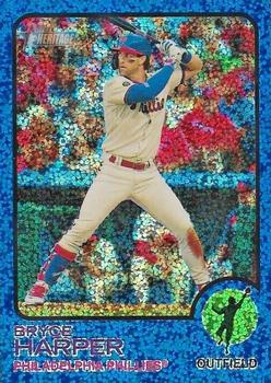 2022 Topps Heritage - Chrome Blue Sparkle #245 Bryce Harper Front