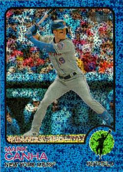 2022 Topps Heritage - Chrome Blue Sparkle #669 Mark Canha Front