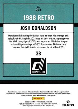 2022 Donruss - Holo Blue #274 Josh Donaldson Back