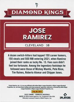 2022 Donruss - Holo Orange #7 Jose Ramirez Back