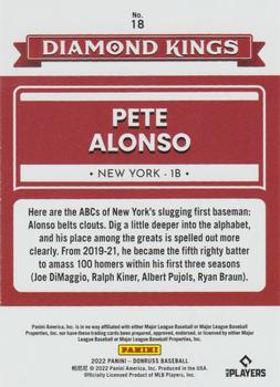 2022 Donruss - Holo Orange #18 Pete Alonso Back