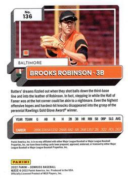 2022 Donruss - Holo Orange #136 Brooks Robinson Back