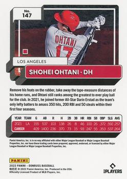 2022 Donruss - Holo Orange #147 Shohei Ohtani Back