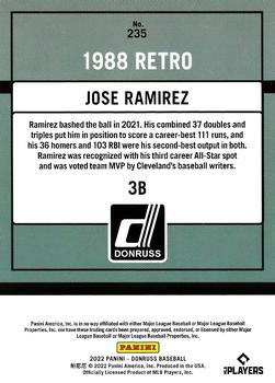 2022 Donruss - Holo Orange #235 Jose Ramirez Back