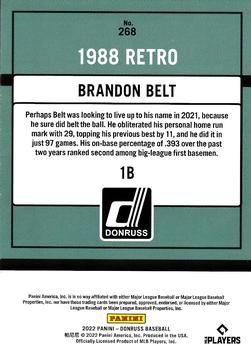 2022 Donruss - Holo Orange #268 Brandon Belt Back