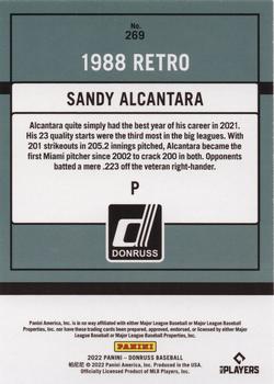 2022 Donruss - Holo Orange #269 Sandy Alcantara Back