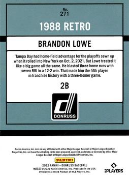 2022 Donruss - Holo Orange #271 Brandon Lowe Back