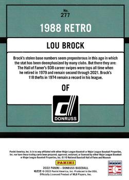 2022 Donruss - Holo Orange #277 Lou Brock Back