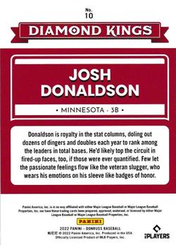 2022 Donruss - Holo Purple #10 Josh Donaldson Back