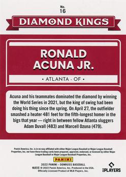 2022 Donruss - Holo Purple #16 Ronald Acuna Jr. Back