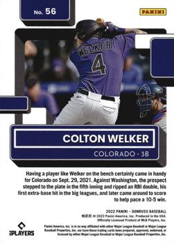 2022 Donruss - Holo Purple #56 Colton Welker Back