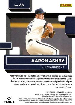 2022 Donruss - Holo Red #36 Aaron Ashby Back