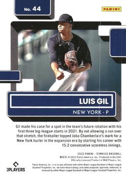 2022 Donruss - Holo Red #44 Luis Gil Back