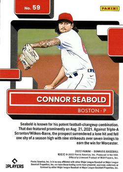 2022 Donruss - Holo Red #59 Connor Seabold Back