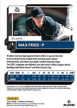 2022 Donruss - Holo Red #122 Max Fried Back