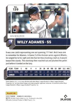 2022 Donruss - Holo Red #139 Willy Adames Back