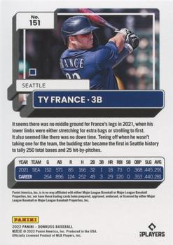 2022 Donruss - Holo Red #151 Ty France Back