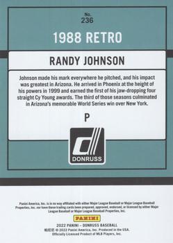 2022 Donruss - Holo Red #236 Randy Johnson Back