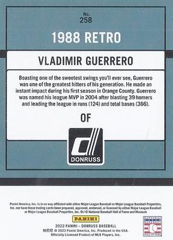 2022 Donruss - Holo Red #258 Vladimir Guerrero Back