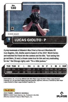 2022 Donruss - Independence Day #130 Lucas Giolito Back