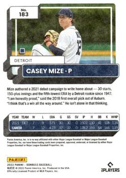 2022 Donruss - Independence Day #183 Casey Mize Back