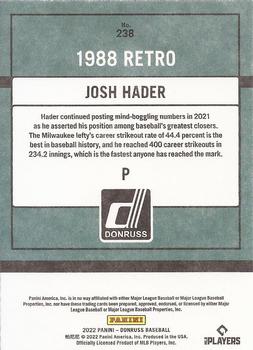 2022 Donruss - Independence Day #238 Josh Hader Back