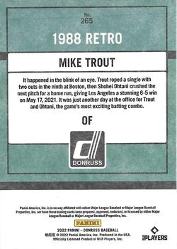 2022 Donruss - Independence Day #265 Mike Trout Back