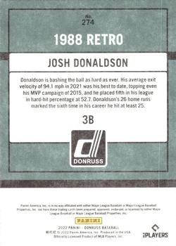 2022 Donruss - Independence Day #274 Josh Donaldson Back