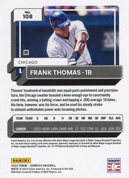 2022 Donruss - Red #108 Frank Thomas Back